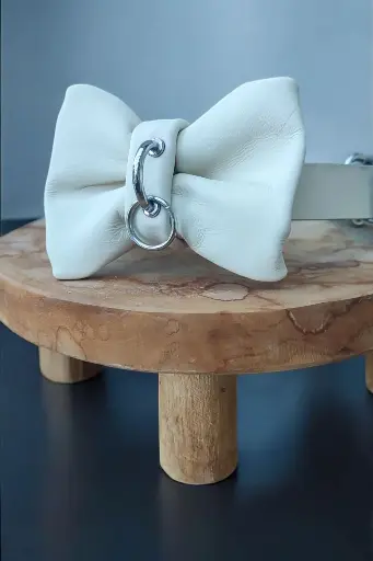 Choker Noeud papillon Désir blanc 